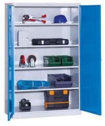 MALOW Fém műhelyszekrény, 199 x 120 x 60 cm, szÜrke/kék