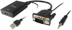 Equip VGA/D-Sub HDMI Átalakító Fekete 15cm 119038 (119038)