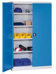 MALOW Fém műhelyszekrény, 199 x 100 x 50 cm, szÜrke/kék