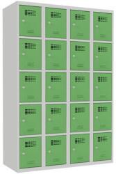 Malow Josh hegesztett öltözőszekrény, 20 box, hengerzár, szürke/zöld