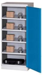 MALOW Fém műhelyszekrény, 199 x 80 x 50 cm, szÜrke/kék