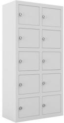 Malow Ben hegesztett szekrények személyes tárgyak számára, 10 rekesz, hengerzár, szürke/szürke