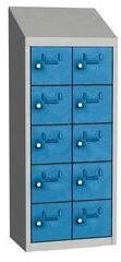 Malow Olaf hegesztett szekrény személyes tárgyakra, 10 box, hengerzár, szürke/világoskék