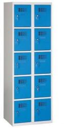 Malow Eric hegesztett, könnyített öltözőszekrény, 10 rekeszes, hengerzár, szürke/sötétkék