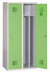 Malow Hegesztett öltözőszekrények Drake, könnyített, 2 részes, szÜrke/zöld