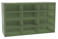 MALOW Fém műhelyszekrény osztórészekkel SFR121, 90 x 150 x 50 cm, zöld