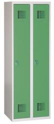 Malow Danny hegesztett öltözőszekrény, 2 részes, hárompontos zárral, szürke/zöld