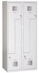 Malow Steven hegesztett öltözőszekrény, Z ajtó, 4 részes, hengerzár, szürke/szürke