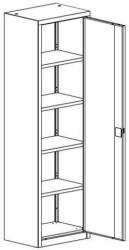 MALOW Fém műhelyszekrény, 199 x 60 x 50 cm, kék/kék