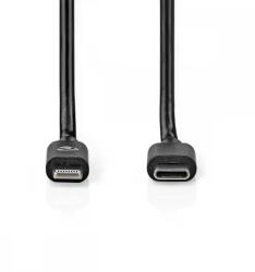 Nedis USB 2.0 Type C Lightning Töltő/adat Fekete 1m CCGL39650BK10 (CCGL39650BK10)