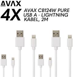 AVAX USB Lightning Töltő/adat Fehér 2m CB124W 4db