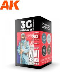 AK Interactive Figure WWI French Uniforms akrilfesték készlet 4x 17ml (AK11637)