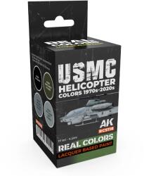 AK Interactive USMC Helicopter Colors 1970s-2020s lakk alapú festék készlet 4x 17ml (RCS118)
