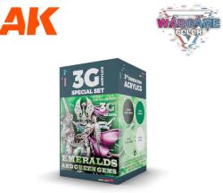 AK Interactive Wargame Color Set Emeralds And Green Gems smaragdzöld akrilfesték készlet 4x 17ml (AK1078)