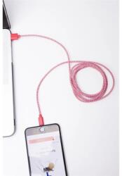 Kikkerland USB Lightning Töltő/adat Piros-Fehér 1.8m US113-RD-EU (US113-RD-EU)