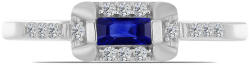  Ezüst Gyűrű Ausztrál Kék Zafírral és Fehér Topázzal, Y61757/57