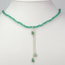  Ezüst Nyaklánc Zöld Aventurinnal, LGP0275