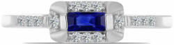 Ezüst Gyűrű Ausztrál Kék Zafírral és Fehér Topázzal, Y61757/54