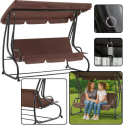  Négy személyes kerti hinta hintaszék tető szabadon álló barna (5905991073321)