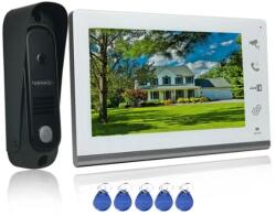  Videó kaputelefon rendszer 7 hüvelykes képernyővel, CRISTALIS SALE, videó kaputelefon 5 kulcsos beléptető kulccsal, éjjellátó, ajtócsengő villához vagy apartmanhoz