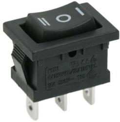  3 Állású Billenőkapcsoló - 6A 250V - Fekete - Beépíthető (GL09084)