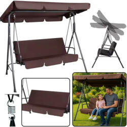  Három személyes kerti hinta hintapárnák matrac barna (5905991073307)