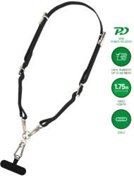 4smarts PowrCord USB-C kábel / nyakba akasztható telefontartó, fekete (4S541386)