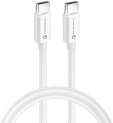FORCELL F-ENERGY C338 USB-C-USB-C adatkábel, PD, 3A, QC4.0, 60W, 0, 5m, fehér - phoner
