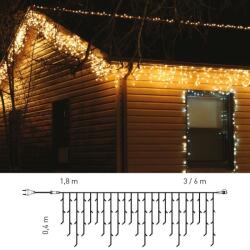 DekorTrend Kontakt LED Kültéri toldható jégcsapfüzér, Meleg fehér, 197 LED, 6 x 0, 4 m KDK 019