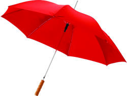 POLLYFLAME Чадър автоматичен 23" релефна дървена дръжка, червен (01917-А-ЧЕРВЕН)