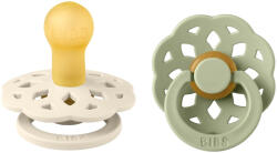 BIBS játszócumi - Boheme natúr kaucsuk 0-6 hó krémfehér és zsálya 2 db - vital24