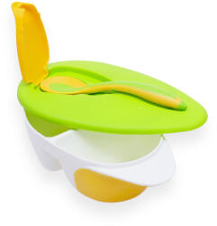 Baby Bruin Fedeles etető tányér kanállal zöld