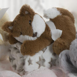  Gamberritos wellsoft takaró 80x110cm plüss játékkal róka barna 10899 - vital24