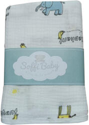 Soffi Baby takaró muszlin dupla elefánt és zsiráf 70x90cm