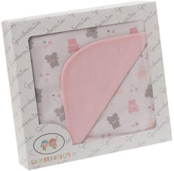 Gamberritos takaró pamut 80x80cm maci printed rózsaszín 10505 - vital24