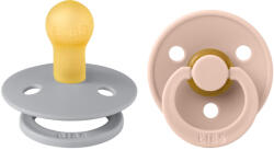 BIBS játszócumi - Colour natúr kaucsuk 0-6 hó delfin és púderrózsaszín 2 db - vital24