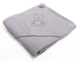  Vaganza fürdõlepedõ Waffle 70X70cm szürke hímzett maci - vital24