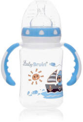 Baby Bruin széles nyakú cumisüveg fogóval 240 ml kék