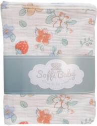 Soffi Baby takaró muszlin dupla epres 70x90cm