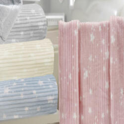 Gamberritos takaró - kordbársony/sherpa 80x110cm csillag kék 10599 - vital24