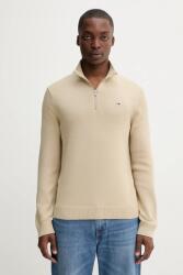 Tommy Hilfiger pamut pulóver könnyű, bézs, félgarbó nyakú, DM0DM21654 - bézs M