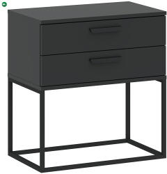 INTERMEBLE Éjjeliszekrény 2 Fiókkal Fekete Színben CADRO NR6 60 cm