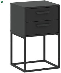 INTERMEBLE Éjjeliszekrény 2 Fiókkal Fekete Színben CADRO NR9 40 cm