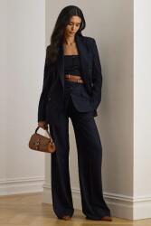Lauren Ralph Lauren gyapjú nadrág sötétkék, közepes derékmagasságú széles, 200979818 - sötétkék 32