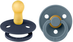 BIBS játszócumi - Colour natúr kaucsuk 6-18 hó tintakék és páva 2 db - vitalcafe