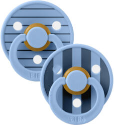 BIBS játszócumi - Studio PIN Colour natúr kaucsuk 0-6 hó égkék mix 2 db - vitalcafe