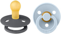 BIBS játszócumi - Colour natúr kaucsuk 0-6 hó grafit és pasztellkék 2 db - vitalcafe