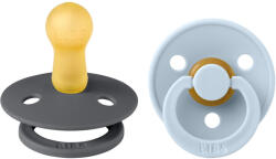 BIBS játszócumi - Colour natúr kaucsuk 6-18 hó grafit és pasztellkék 2 db - vitalcafe