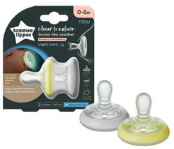  Tommee Tippee nyugtató cumi CTN Night anyamell formájú 0-6 hó 2db - vitalcafe