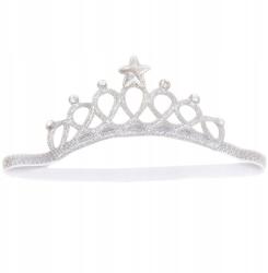 Little Angel Korona Hajpánt gumis, Ezüst színű